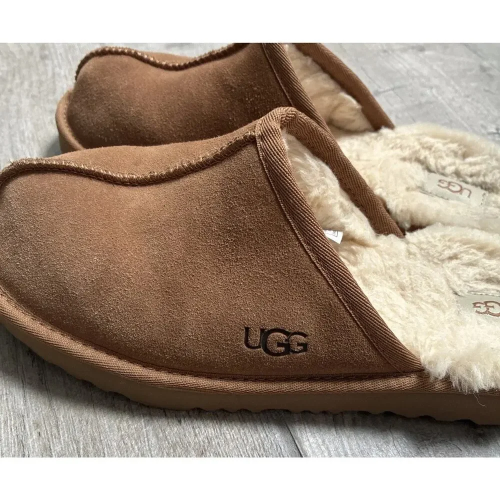 UGG Chestnut Shearling Lined Slides Slippers Kids 6 Women’s 8 Cozy Comfort